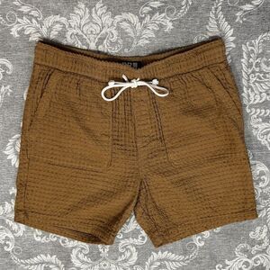 Men's XL Brown Textured Knit Drawstring Shorts Casual Summer Wear